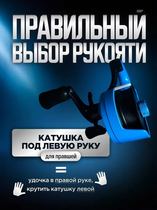 Рыболов-экспресс Катушка для зимней удочки. Под левую руку, голубой, фото 5