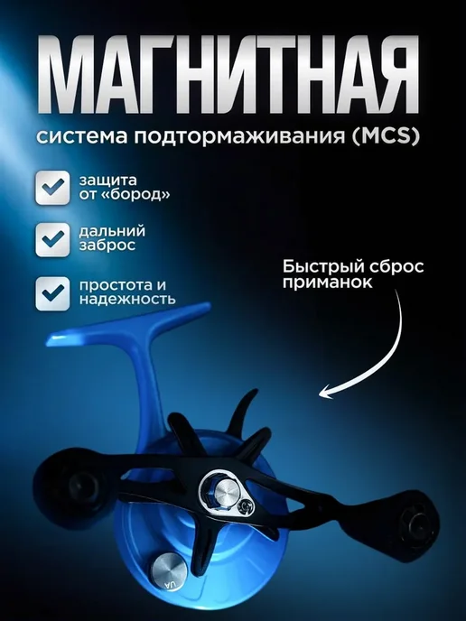 Рыболов-экспресс Катушка для зимней удочки. Под левую руку, голубой, фото 7