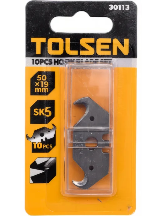 Лезвия-крюки 50x19 мм, SK5, 10 шт TOLSEN 30113, 50x19 мм, 10 шт, фото 2