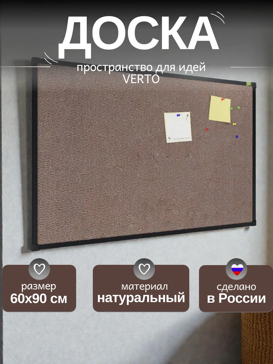 Доска 60х90 лофт в ЧЕРНОМ профиле