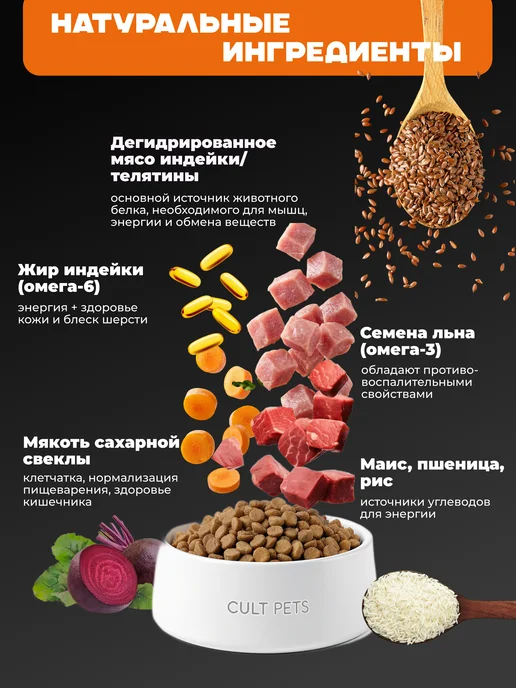 Сухой корм CultPets Ассорти для собак, мясо, 15 кг, фото 4