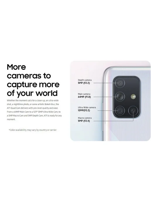 Смартфон Samsung Galaxg A71（8 8/128 ГБ, синий, фото 4
