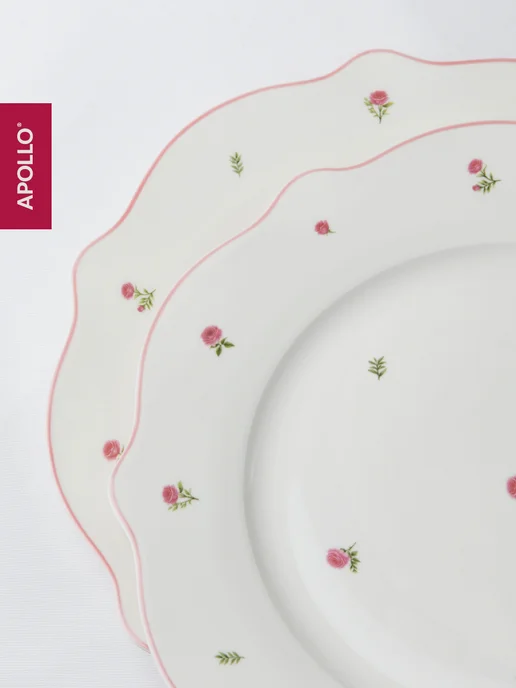 APOLLO Набор обеденных тарелок French rose 27 см 2 предмета, белый, фото 3
