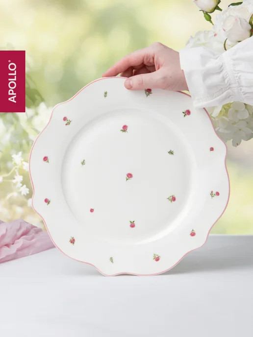 APOLLO Набор обеденных тарелок French rose 27 см 2 предмета, белый, фото 5
