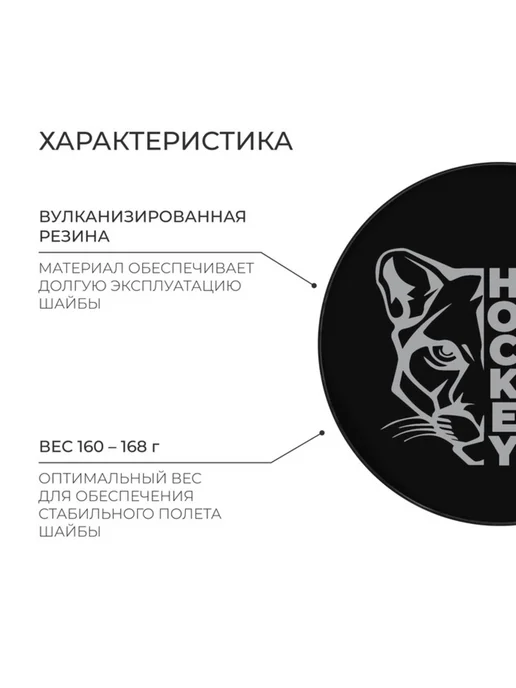 Нимай Нитай Хоккейная шайба взрослая d 7.6 см, черный, фото 2
