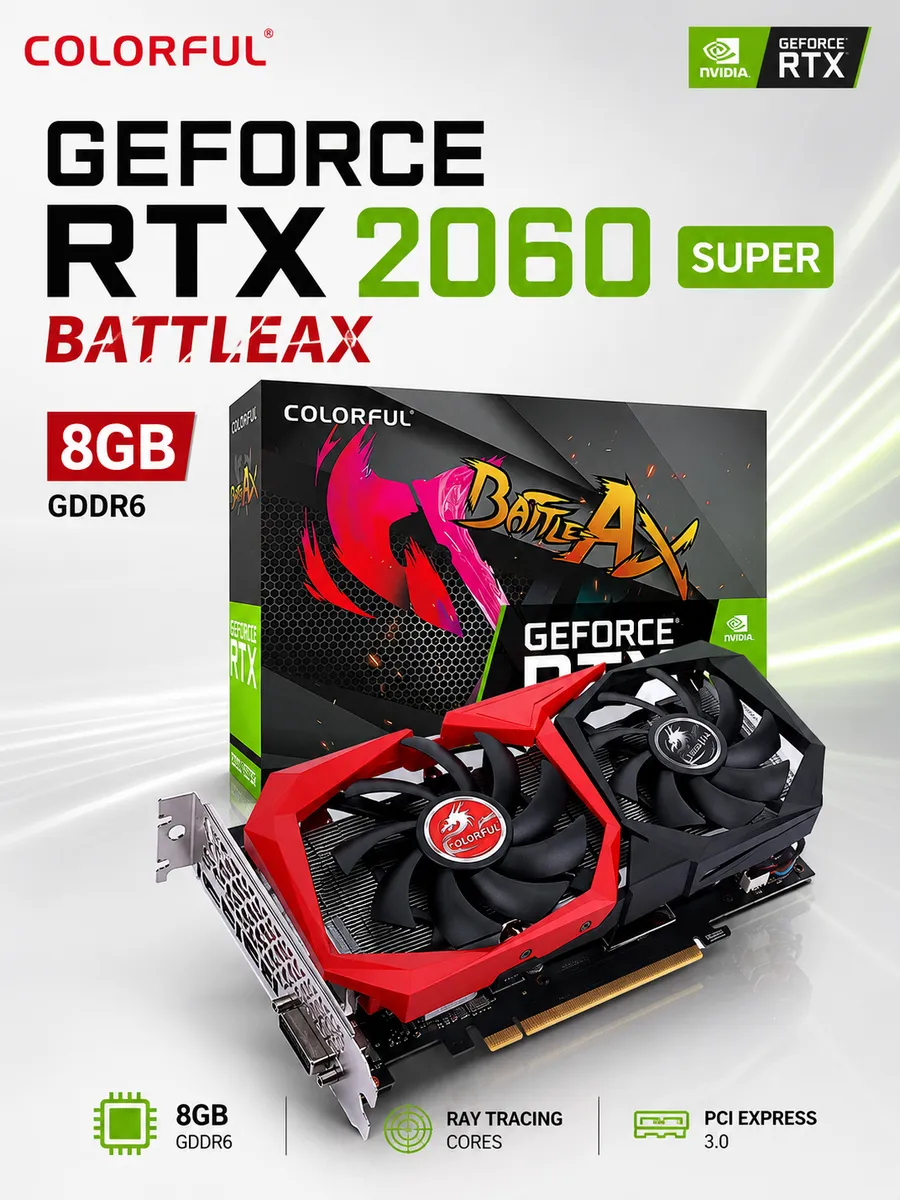 GeForce RTX 2060 SUPER 8G BattleAX NVIDIA 692820771 купить в интернет‑магазине Wildberries