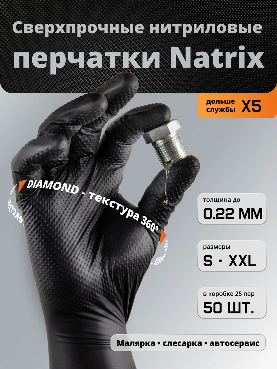 Усиленные нитриловые перчатки для механиков natrix-50BL