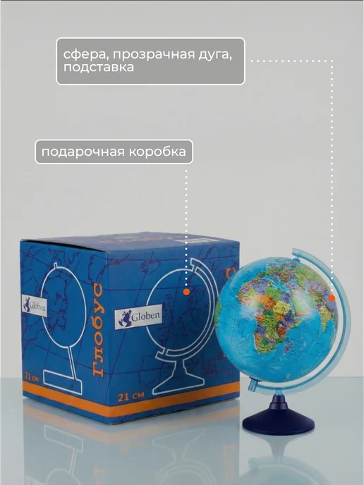 Globen Глобус школьный политический 25 см, 21 см, фото 3