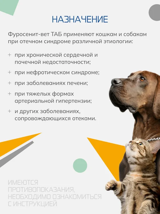 Nita-Farm Фуросенит-вет ТАБ 50 мг, 20 таблеток, 50 мл, фото 2