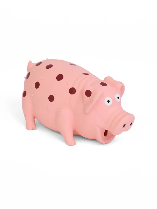 PetShop Игрушка для кошек и собак из латекса хрюкающая "Свинка",18см, розовый, фото 3