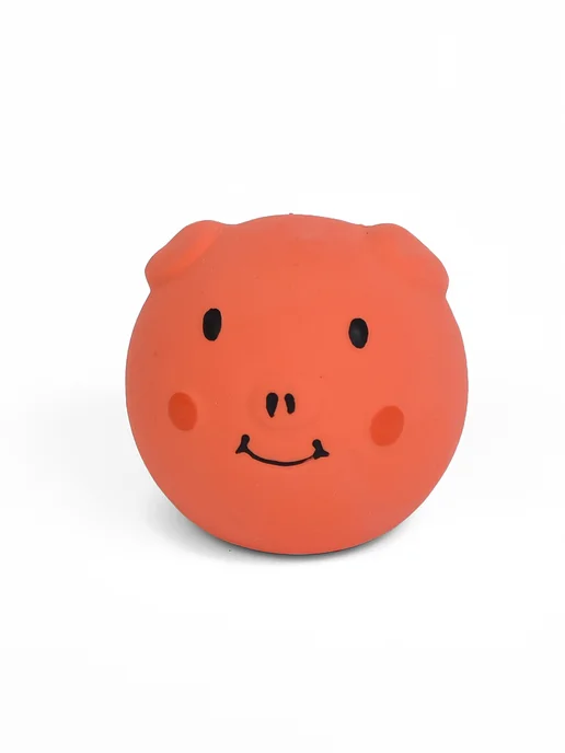 PetShop Игрушка для кошек и собак мяч из латекса "Хрюша", 7 см, оранжевый, фото 3