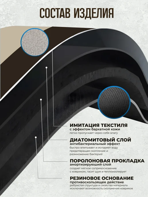 Коврик для ванной противоскользящий диатомитовый 50*80, 50x80, фото 6