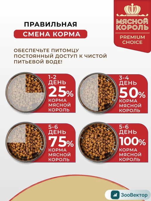 Сухой корм Мясной Король для собак, средние, говядина, мясо, 10 кг, фото 4