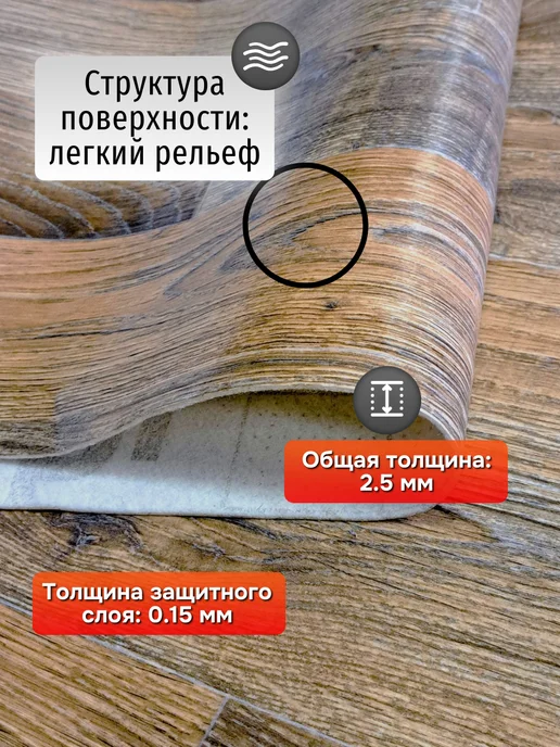 CARPET&HOME Линолеум для пола на отрез серый 1,5х3 м, 1.5x10 м, фото 2