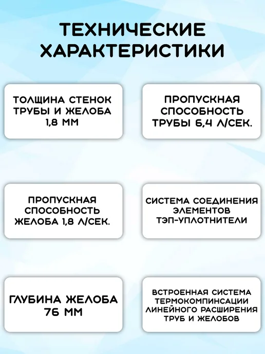 Docke Premium Комплект водостока на 3,1 метра мт.кр пломбир, 4,6 м, фото 2