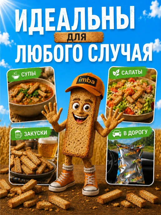 imba Сухарики 1 кг со вкусом чеснока, 1 кг, фото 3