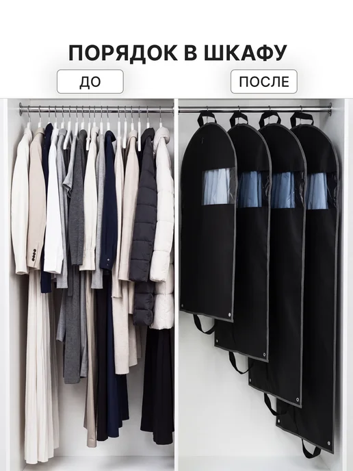 VadimYurevich Чехол для одежды на молнии, портплед 100х60 см, 2 шт, 160x60 см, 2 шт, фото 3