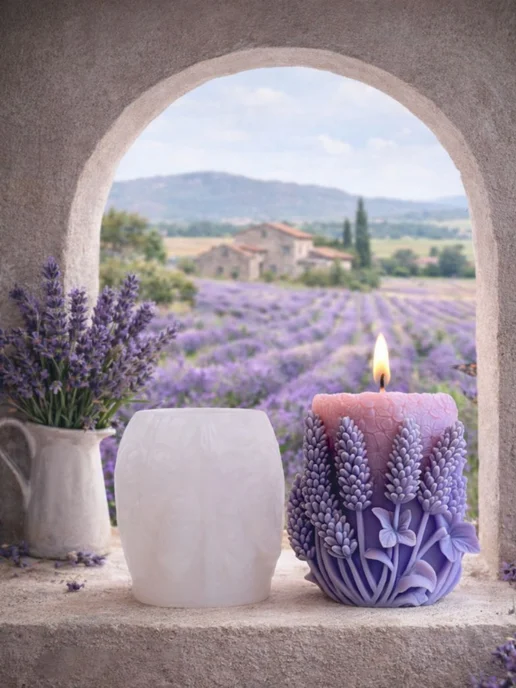 Decorica Молд для свечей лаванда силиконовый 3D, вариант, фото 5