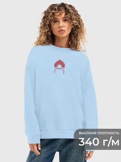 NOLM свитшот хлопок oversize без начеса с принтом царевна