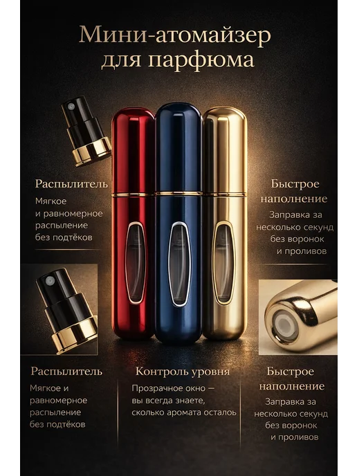 Набор атомайзеров для духов 5мл, 5 мл, фото 2
