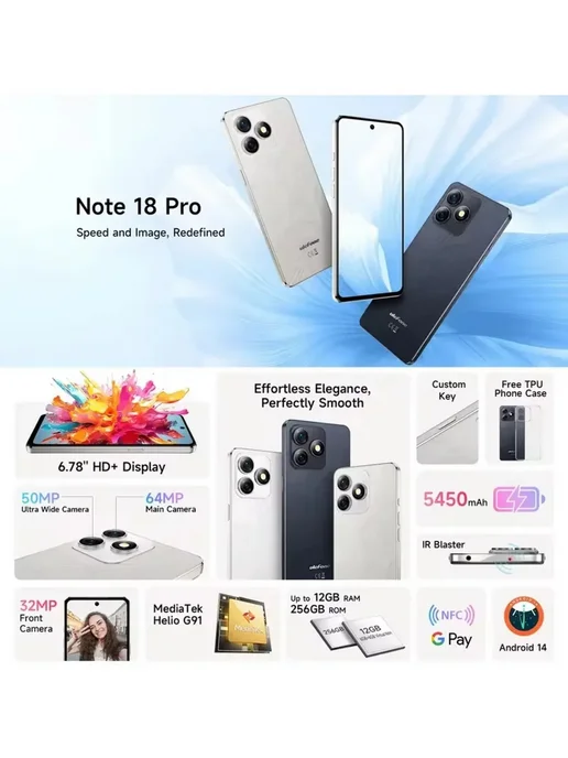 Смартфон Ulefone Note 18 Pro 6/256 ГБ, черный, фото 5