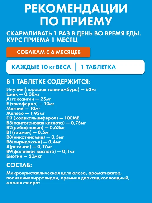 PET'S ENERGY Мультивитамины для крупных собак, 150 мл, 90 шт, фото 3