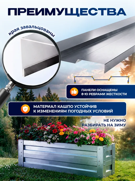 Северные грядки Кашпо для цветов и растений, серый, фото 4