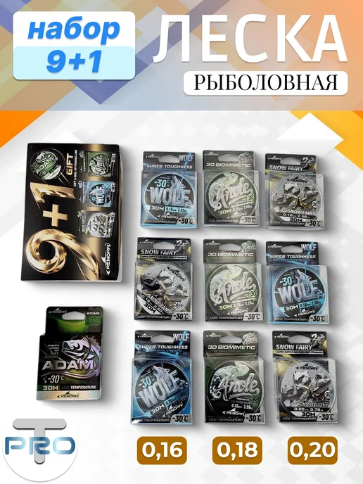 ТуризмPRO Леска рыболовная набор 9+1, вариант