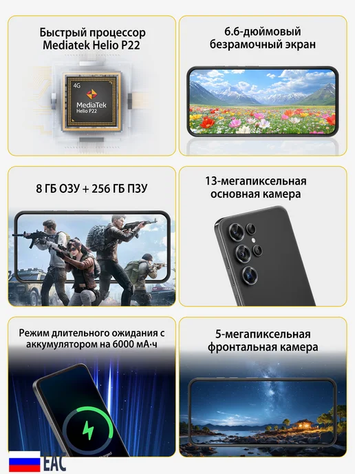 Смартфон LU S24 Ultra 8/8 ГБ, черный, фото 3