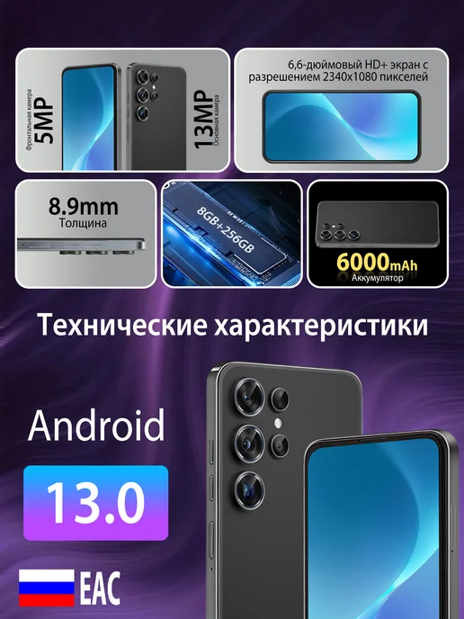 Смартфон LU S24 Ultra 8/256 ГБ, черный, фото 2