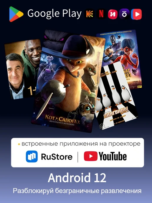 Проектор для фильмов домашний кинотеатр, серый, фото 2