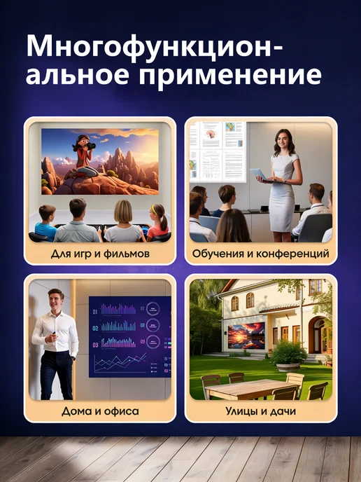 Проектор для фильмов домашний кинотеатр, серый, фото 7