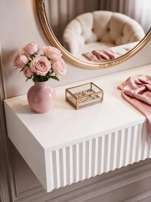 Home Mebel & more Туалетный столик подвесной Этьен, 70 см, белый, фото 2