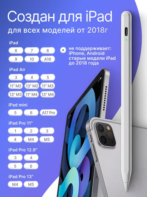 FOUND Магнитный стилус Apple Pencil для планшета ios iPad Pro, аналог 2-го поколения, фото 2