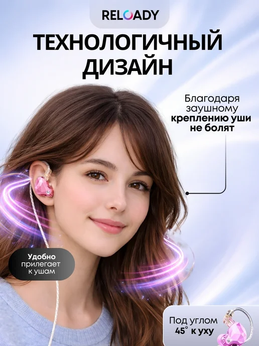 RELOADY Наушники проводные RELOАDY, модель X4 PRO, розовый, фото 4