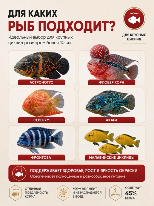 AQUAMENU Корм для аквариумных рыб Цихлид палочки 100 мл 30 г, 100 мл, 30 г, фото 3