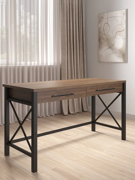 Make Mebel Стол письменный с ящиками Айленд 140х60, Дуб Чарльстон, 140x60, фото 2