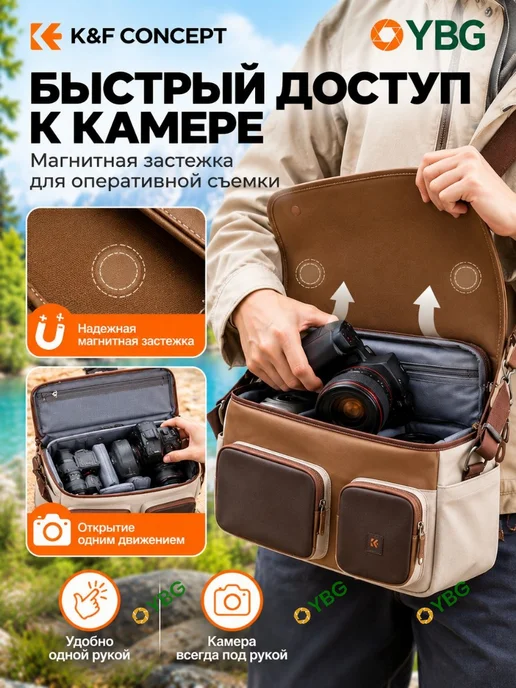 K&F CONCEPT Сумка-слинг Urban wander 11 KF13.142V2, белый гравий, 10 л, 10 л, фото 5