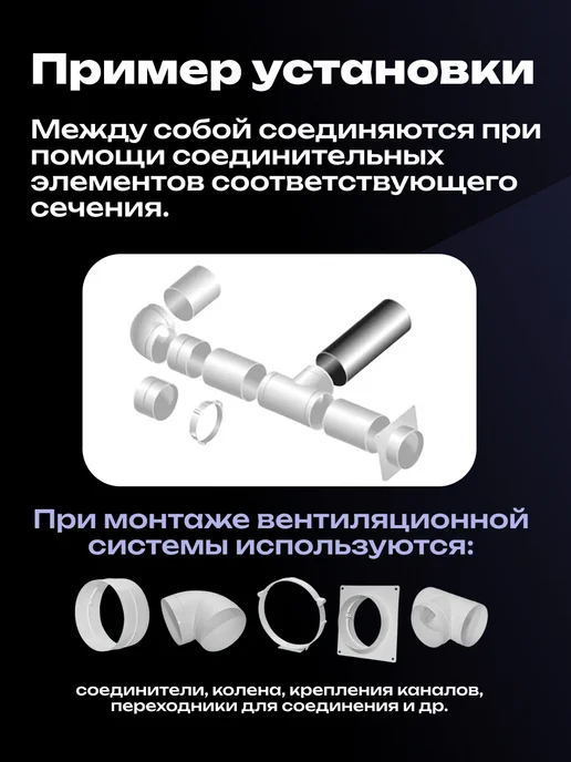 ERA Воздуховод круглый пластиковый 150 0,5 м жесткий 8 шт, 0,5 м, 8 шт, фото 4