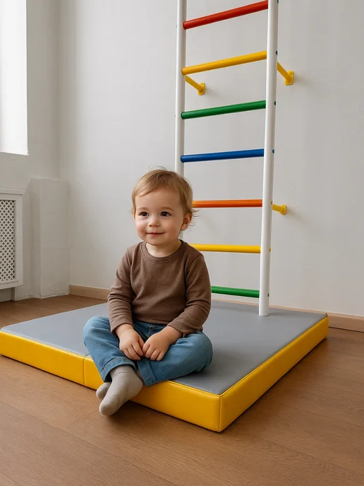 Rokids Мат спортивный с выемками для шведской стенки 100*100см, 100x100 см, фото 3