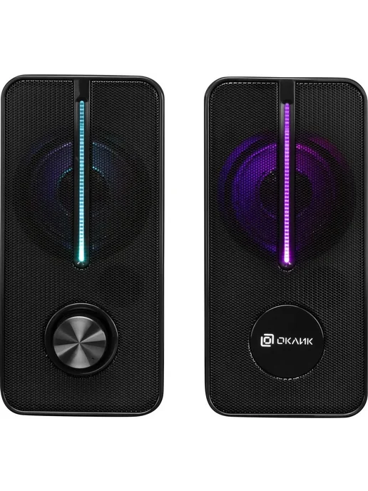 OKLICK Колонки компьютерные OK-120U 2.0 черный 6Вт, черный, фото 3