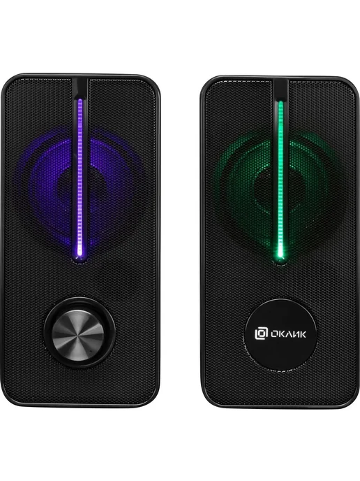 OKLICK Колонки компьютерные OK-120U 2.0 черный 6Вт, черный, фото 4