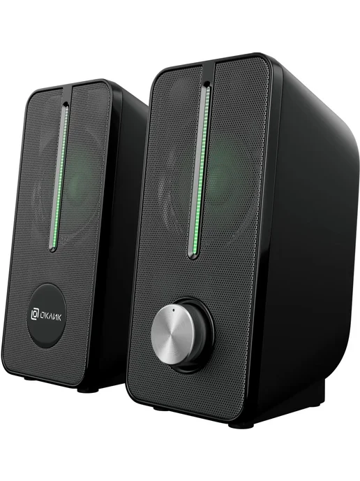 OKLICK Колонки компьютерные OK-120U 2.0 черный 6Вт, черный, фото 6
