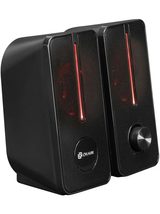 OKLICK Колонки компьютерные OK-120U 2.0 черный 6Вт, черный, фото 7
