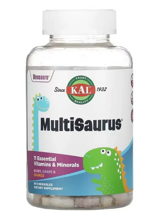 KAL Multisaurus апельсин+ягоды+виноград, 90 жевательных таблеток, вариант