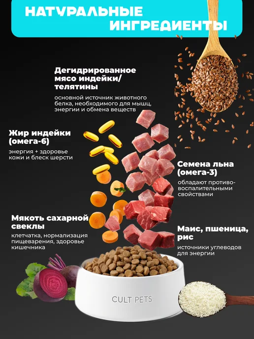 Сухой корм CultPets для собак, щенки, телятина, 15 кг, фото 4