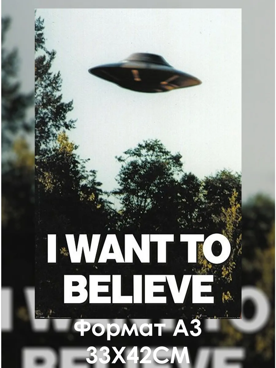 Постер А3 из ткани I WANT TO BELIEVE