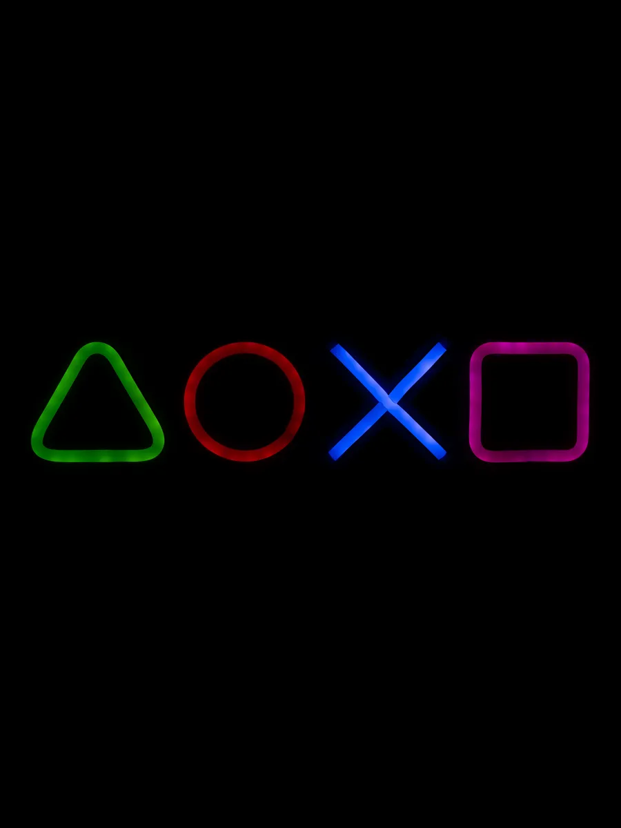Неоновая вывеска "Playstation" светильник в рамке
