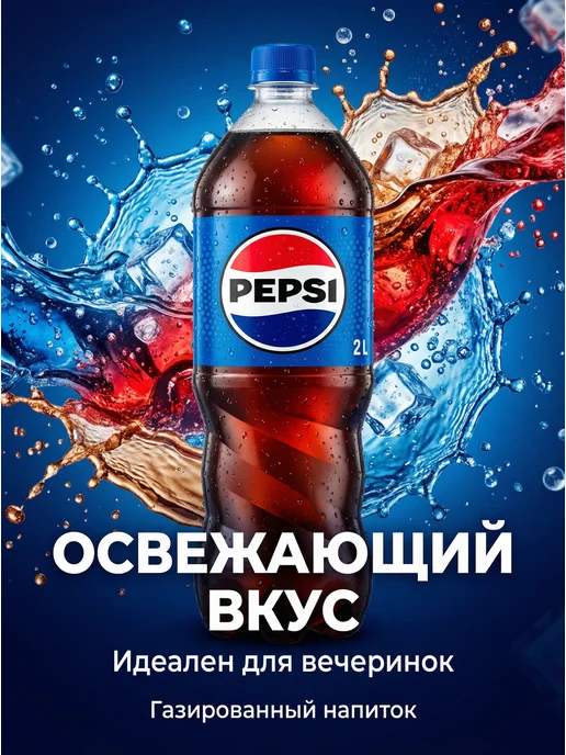 pepsi Пепси cola классик напиток 9 шт по 1 литра, 9 шт, фото 2