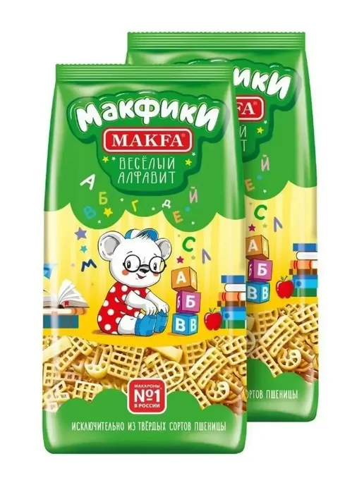 Макфа Макароны Makfa Макфики Веселый алфавит, 300г, 2 шт, 300 г, 2 шт